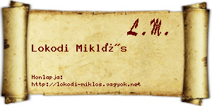 Lokodi Miklós névjegykártya